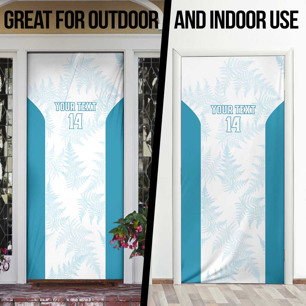 Custom New Zealand Silver Fern Football Door Cover Come On All White - Aussie Hoodie