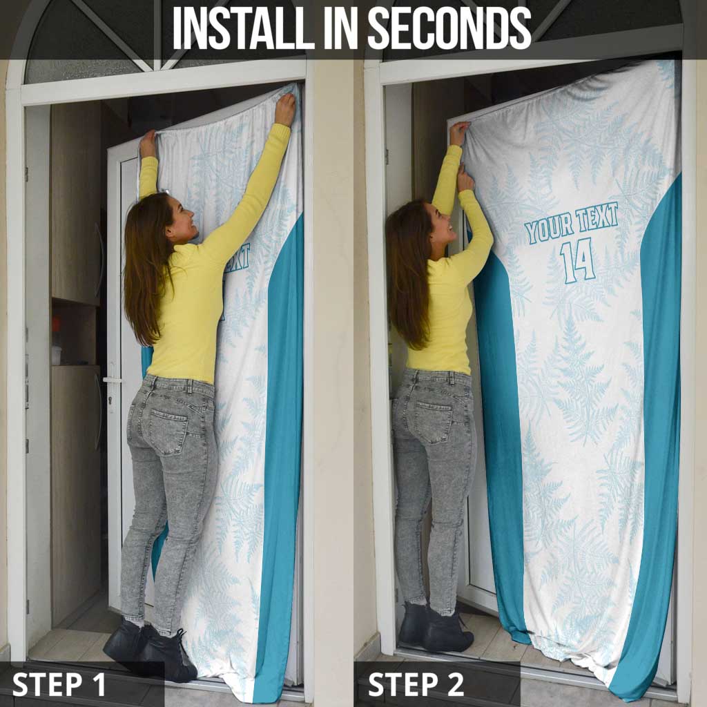 Custom New Zealand Silver Fern Football Door Cover Come On All White - Aussie Hoodie