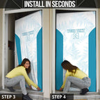 Custom New Zealand Silver Fern Football Door Cover Come On All White - Aussie Hoodie