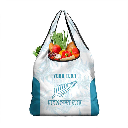 Custom New Zealand Silver Fern Football Grocery Bag Come On All White