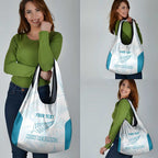 Custom New Zealand Silver Fern Football Grocery Bag Come On All White