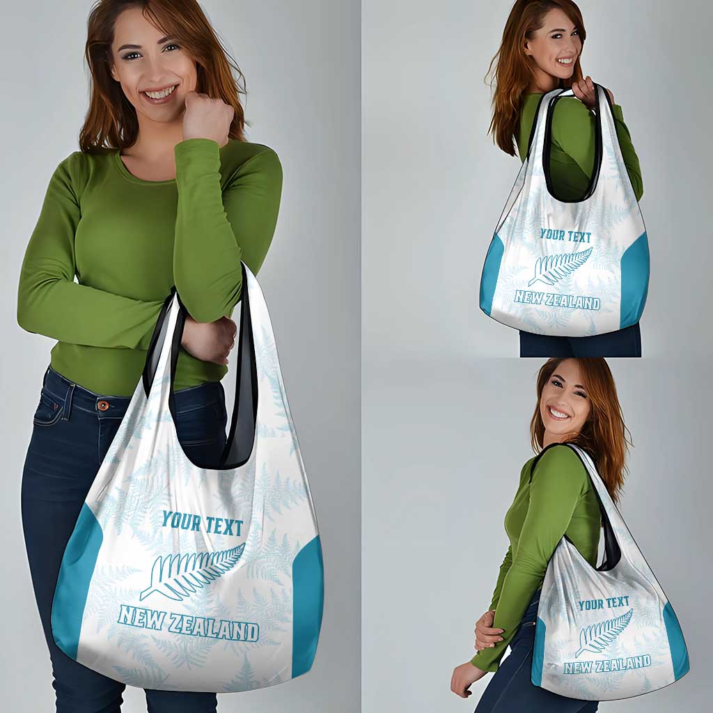 Custom New Zealand Silver Fern Football Grocery Bag Come On All White