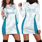 Custom New Zealand Silver Fern Football Hoodie Dress Come On All White