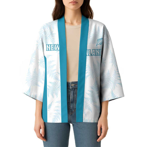 Custom New Zealand Silver Fern Football Kimono Come On All White - Aussie Hoodie