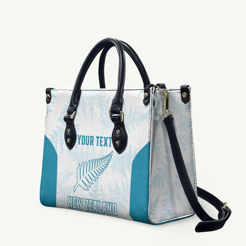 Custom New Zealand Silver Fern Football Leather Bag Come On All White - Aussie Hoodie