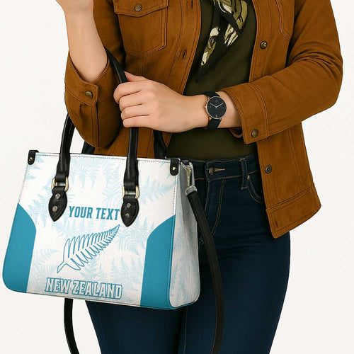 Custom New Zealand Silver Fern Football Leather Bag Come On All White - Aussie Hoodie
