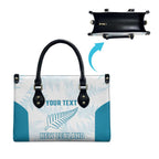 Custom New Zealand Silver Fern Football Leather Bag Come On All White - Aussie Hoodie