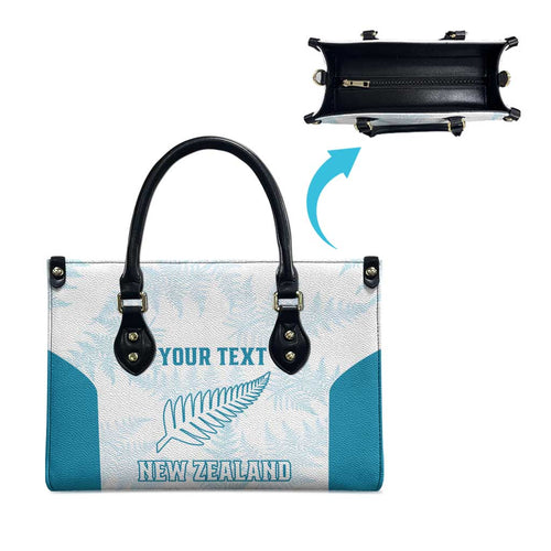 Custom New Zealand Silver Fern Football Leather Bag Come On All White - Aussie Hoodie
