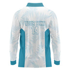 Custom New Zealand Silver Fern Football Long Sleeve Polo Shirt Come On All White