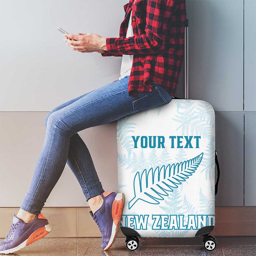 Custom New Zealand Silver Fern Football Luggage Cover Come On All White