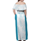 Custom New Zealand Silver Fern Football Off Shoulder Maxi Dress Come On All White