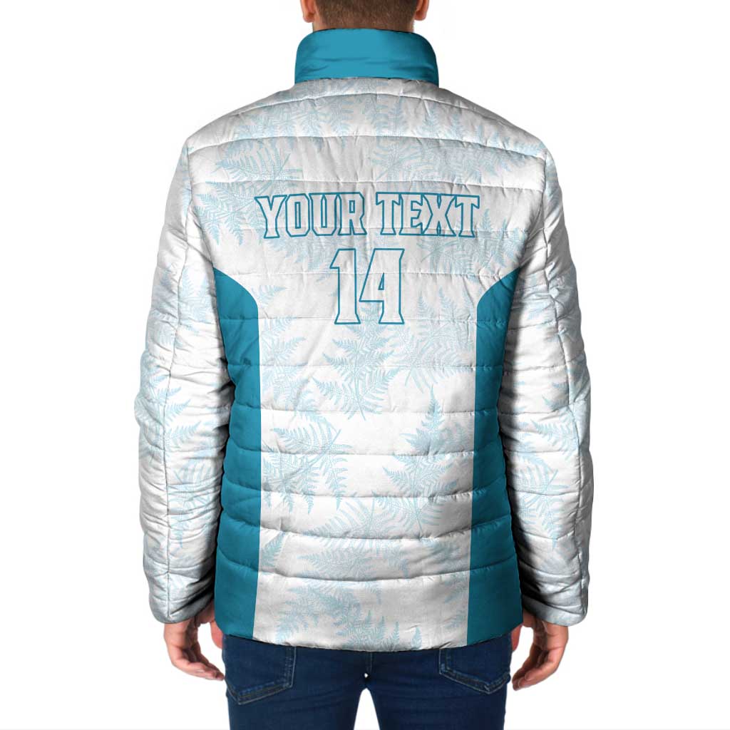 Custom New Zealand Silver Fern Football Padded Jacket Come On All White - Aussie Hoodie