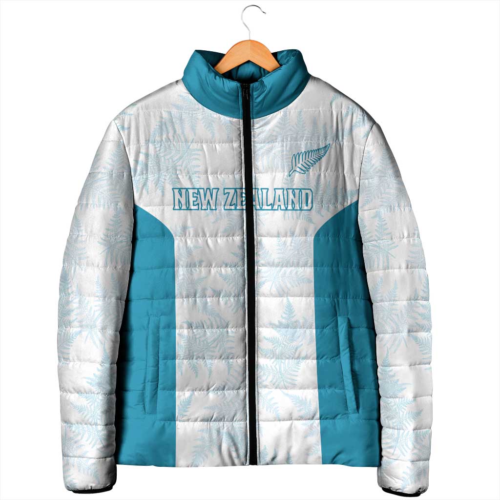 Custom New Zealand Silver Fern Football Padded Jacket Come On All White - Aussie Hoodie