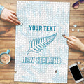 Custom New Zealand Silver Fern Football Puzzle Come On All White - Aussie Hoodie