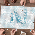 Custom New Zealand Silver Fern Football Puzzle Come On All White - Aussie Hoodie