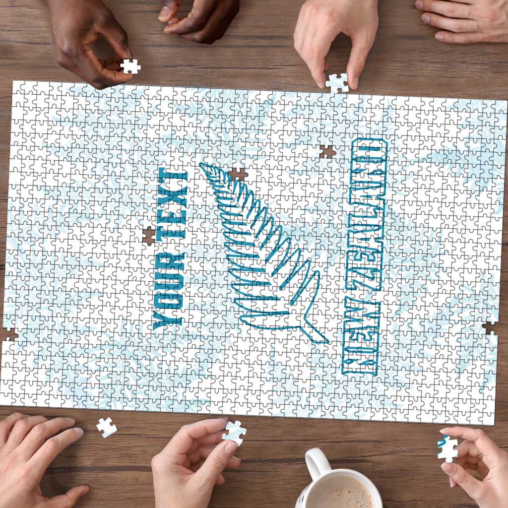 Custom New Zealand Silver Fern Football Puzzle Come On All White - Aussie Hoodie