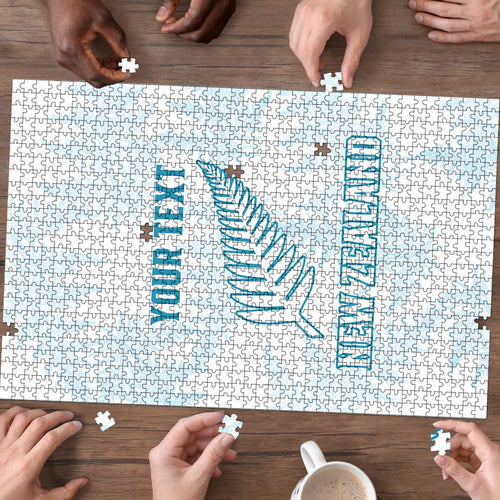 Custom New Zealand Silver Fern Football Puzzle Come On All White - Aussie Hoodie