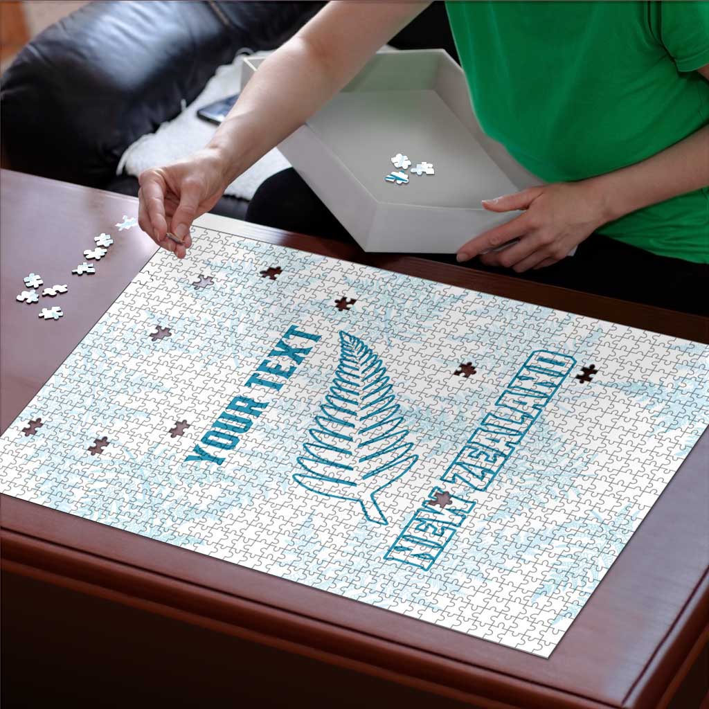 Custom New Zealand Silver Fern Football Puzzle Come On All White - Aussie Hoodie