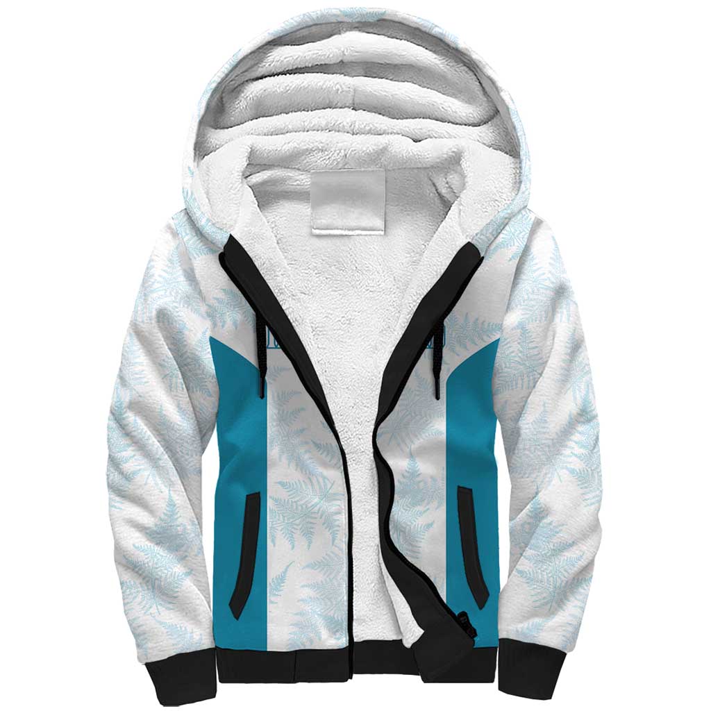 Custom New Zealand Silver Fern Football Sherpa Hoodie Come On All White