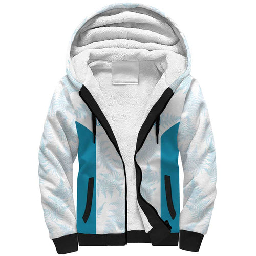 Custom New Zealand Silver Fern Football Sherpa Hoodie Come On All White