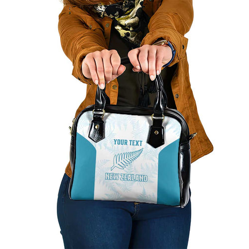 Custom New Zealand Silver Fern Football Shoulder Handbag Come On All White