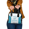 Custom New Zealand Silver Fern Football Shoulder Handbag Come On All White