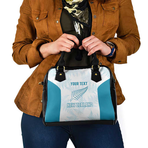 Custom New Zealand Silver Fern Football Shoulder Handbag Come On All White