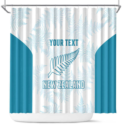 Custom New Zealand Silver Fern Football Shower Curtain Come On All White
