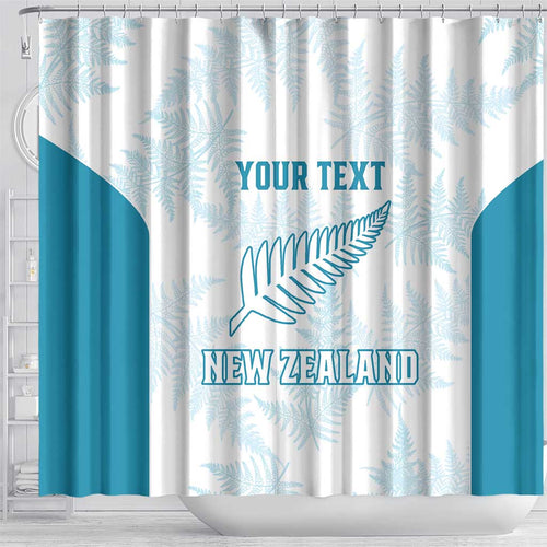 Custom New Zealand Silver Fern Football Shower Curtain Come On All White