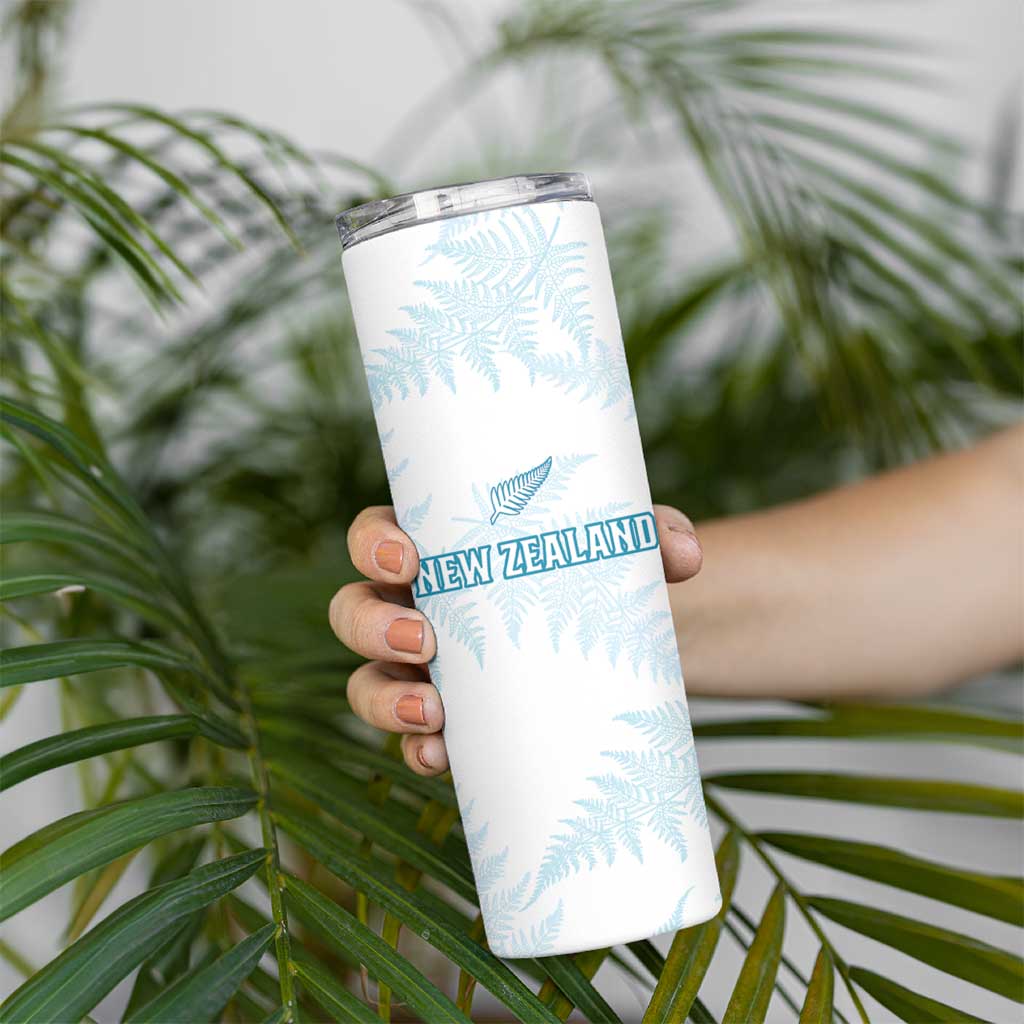 Custom New Zealand Silver Fern Football Skinny Tumbler Come On All White