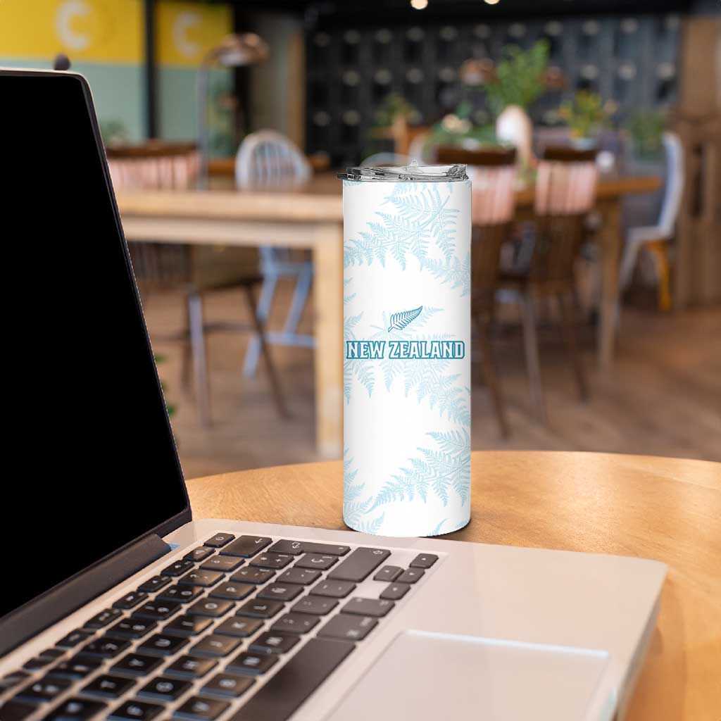 Custom New Zealand Silver Fern Football Skinny Tumbler Come On All White