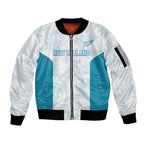 Custom New Zealand Silver Fern Football Sleeve Zip Bomber Jacket Come On All White
