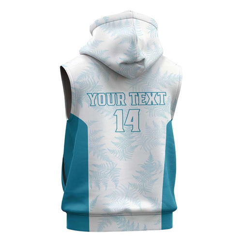 Custom New Zealand Silver Fern Football Sleeveless Hoodie Come On All White - Aussie Hoodie