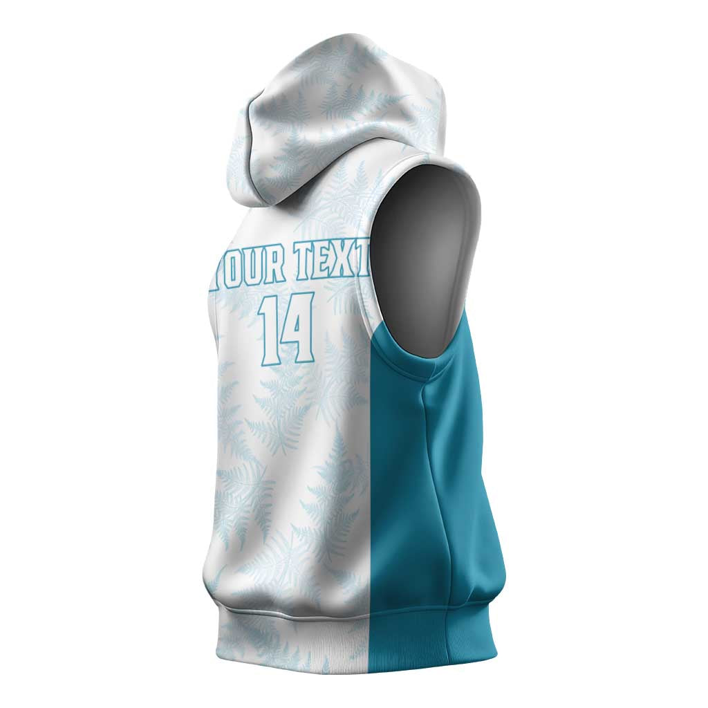 Custom New Zealand Silver Fern Football Sleeveless Hoodie Come On All White - Aussie Hoodie