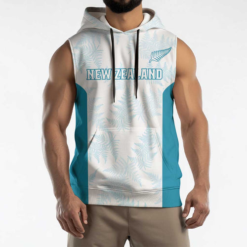 Custom New Zealand Silver Fern Football Sleeveless Hoodie Come On All White - Aussie Hoodie