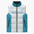 Custom New Zealand Silver Fern Football Sleeveless Puffer Jacket Come On All White - Aussie Hoodie