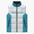 Custom New Zealand Silver Fern Football Sleeveless Puffer Jacket Come On All White - Aussie Hoodie