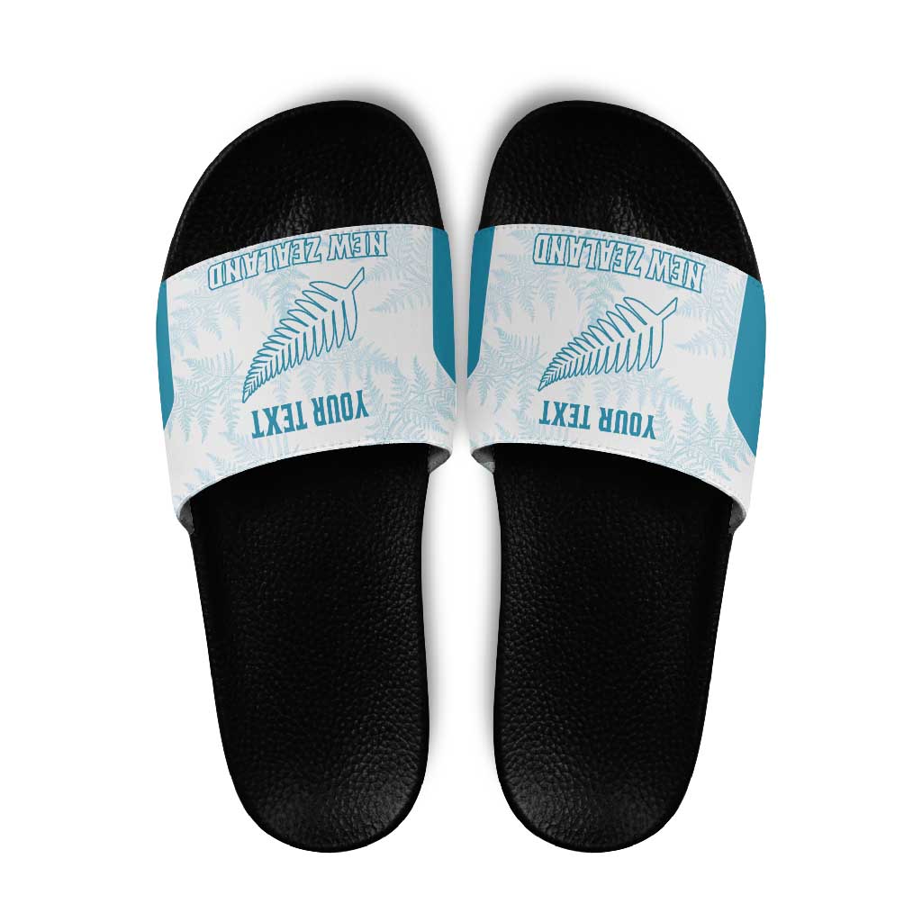 Custom New Zealand Silver Fern Football Slide Sandals Come On All White - Aussie Hoodie