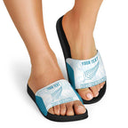 Custom New Zealand Silver Fern Football Slide Sandals Come On All White - Aussie Hoodie