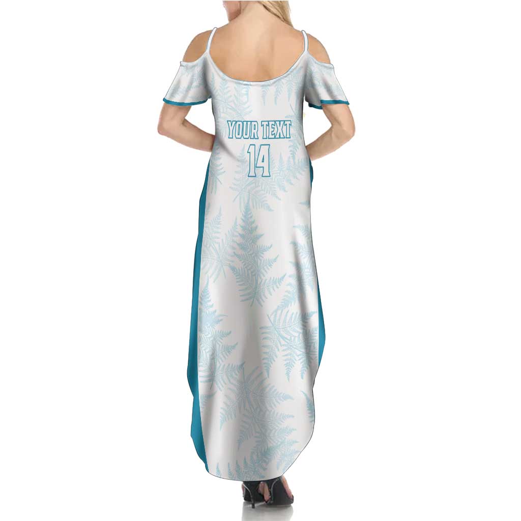 Custom New Zealand Silver Fern Football Summer Maxi Dress Come On All White