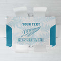 Custom New Zealand Silver Fern Football Tablecloth Come On All White
