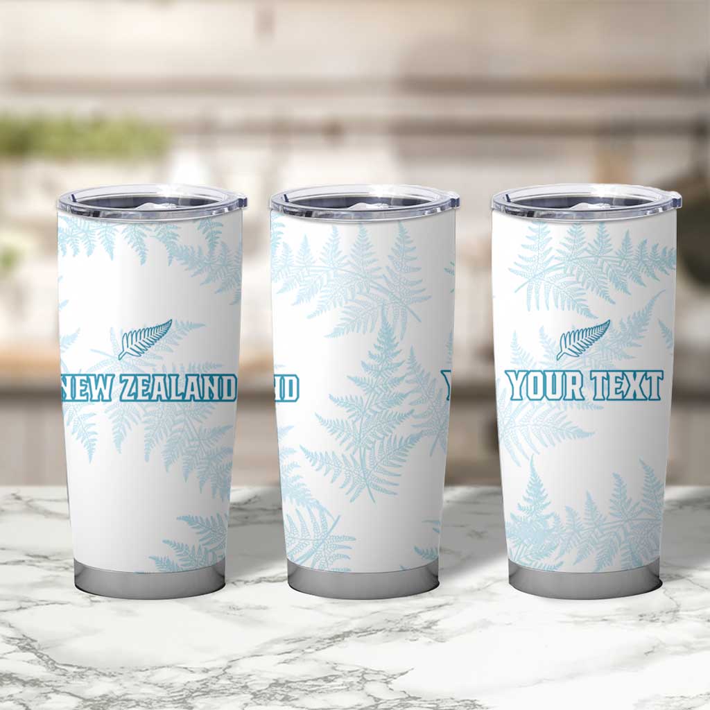 Custom New Zealand Silver Fern Football Tumbler Cup Come On All White