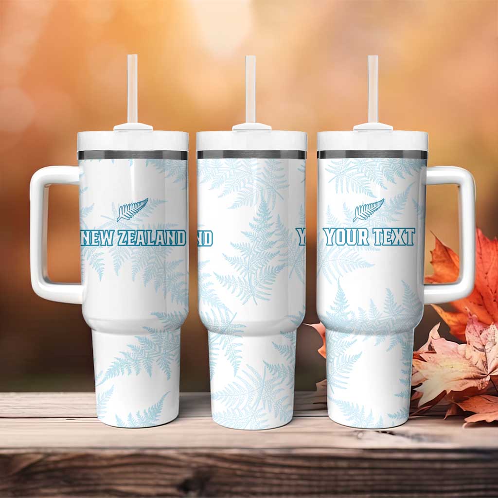 Custom New Zealand Silver Fern Football Tumbler With Handle Come On All White