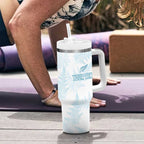 Custom New Zealand Silver Fern Football Tumbler With Handle Come On All White