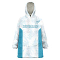 Custom New Zealand Silver Fern Football Wearable Blanket Hoodie Come On All White