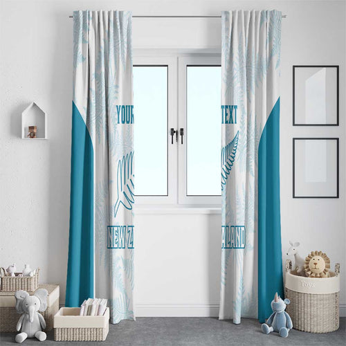 Custom New Zealand Silver Fern Football Window Curtain Come On All White