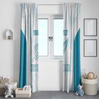 Custom New Zealand Silver Fern Football Window Curtain Come On All White
