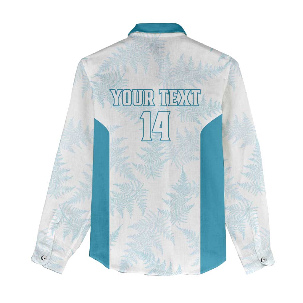 Custom New Zealand Silver Fern Football Women Casual Shirt Come On All White
