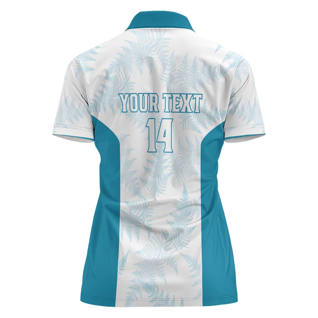 Custom New Zealand Silver Fern Football Women Polo Shirt Come On All White