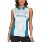 Custom New Zealand Silver Fern Football Women Sleeveless Polo Shirt Come On All White
